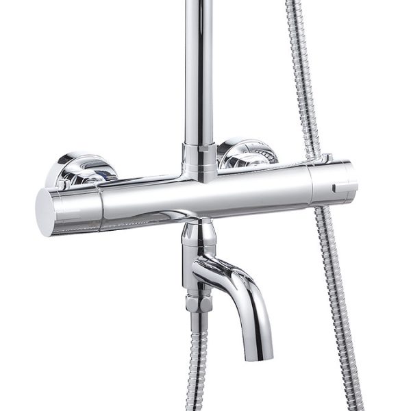Nova Round Thermostatic Shower Kit with Spout - Image 2