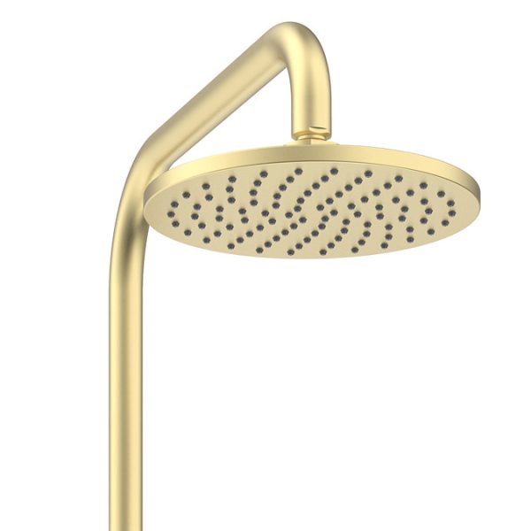 Nova Round Thermostatic Shower Kit with Spout Brushed Brass - Image 3