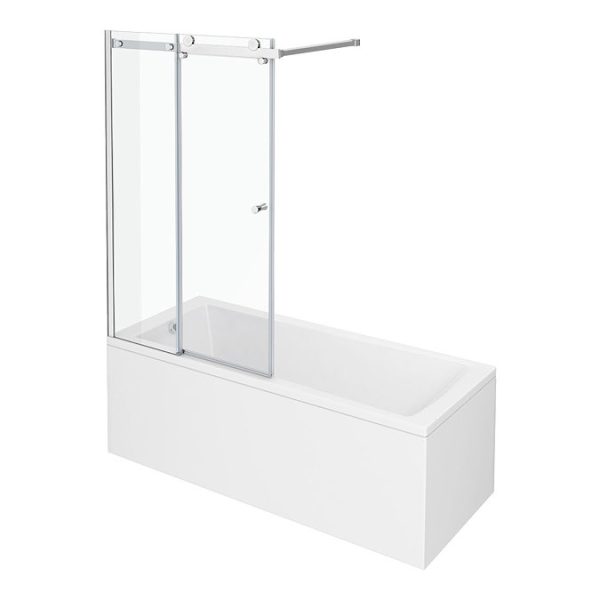 Nova Square Single Ended Bath with Sliding Bath Screen - Image 3