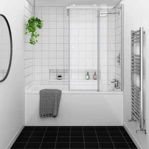 Nova Square Single Ended Bath with Sliding Bath Screen