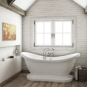 Oakland 1750 Double Ended Roll Top Slipper Bath with Skirt
