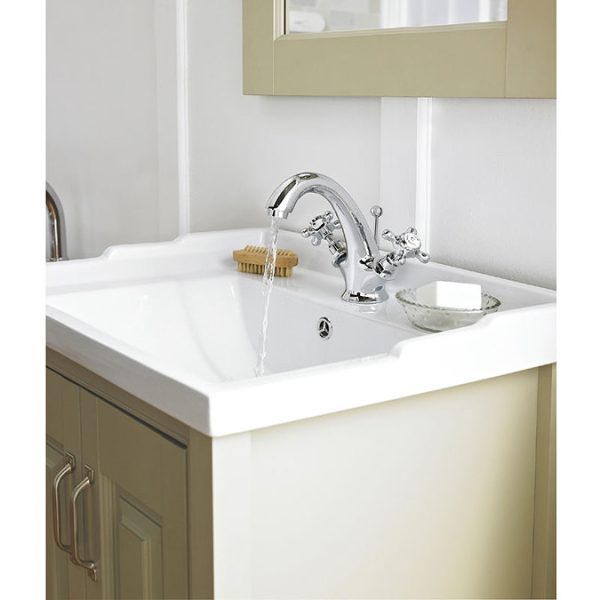 Old London   Chrome Edwardian Mono Basin Mixer with Pop Up Waste - Image 2