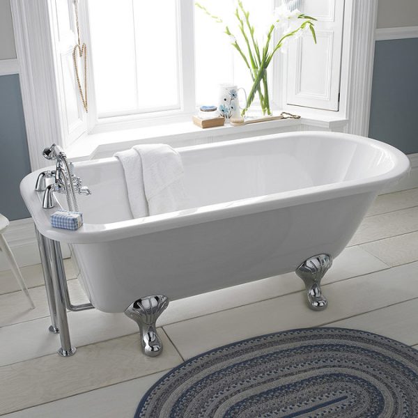 Old London   Barnsbury 1690 x 750 Single Ended Freestanding Bath with Chrome Leg Set - Image 4
