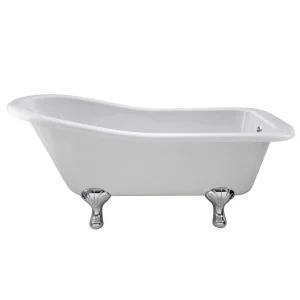 Old London   Brockley 1500 x 730 Slipper Freestanding Bath with Chrome Leg Set