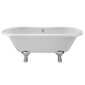Old London   Kingsbury 1490 x 745 Double Ended Freestanding Bath with Chrome Leg Set