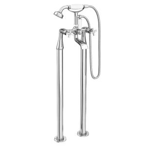Olympia Art Deco Crosshead Freestanding Bath Shower Mixer Tap