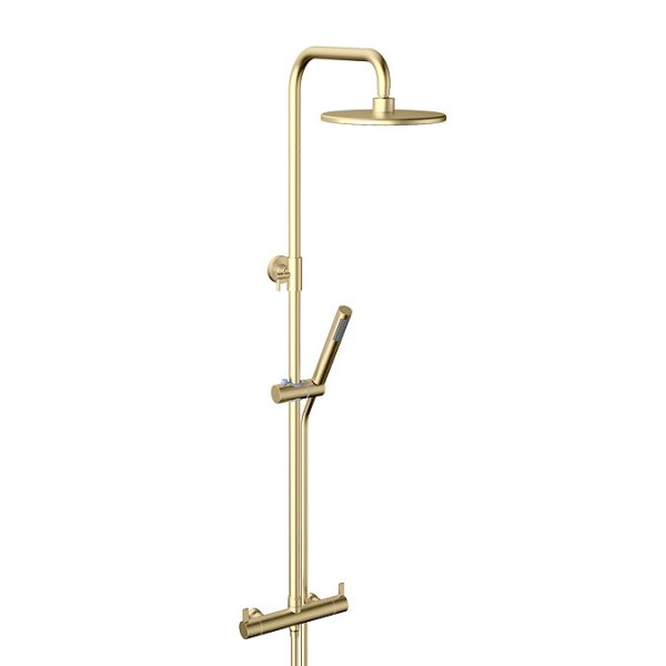 Opus Round Thermostatic Shower Brushed Brass - Image 2
