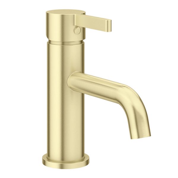 Opus Round Mono Basin Mixer Tap Brushed Brass - Image 2