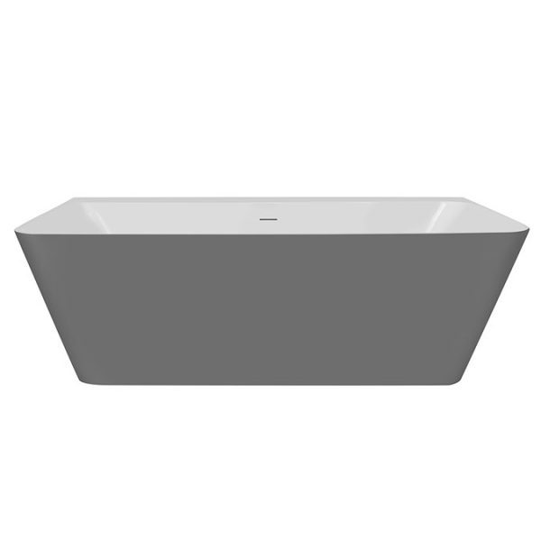 Orion Matt Grey Back To Wall Modern Square Bath (1700 x 740mm) - Image 4