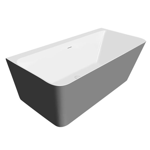Orion Matt Grey Back To Wall Modern Square Bath (1700 x 740mm) - Image 5