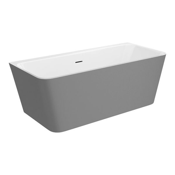Orion Matt Grey Back To Wall Modern Square Bath (1700 x 740mm) - Image 2