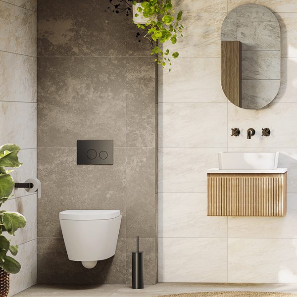 Osaka Wall Mounted 3 Hole Basin Mixer Tap Matt Black - Image 3