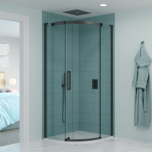 Crosswater Optix 10 900 x 900mm Frameless Quadrant Sliding Door Shower Enclosure   Slate