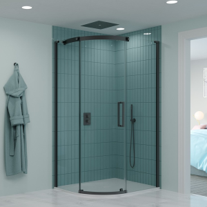 Crosswater Optix 10 1000 x 800mm Frameless Offset Quadrant Sliding Door Shower Enclosure   Slate