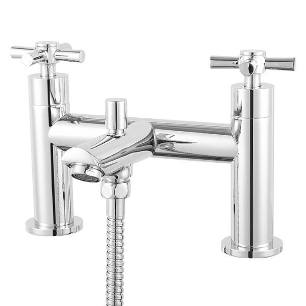 Pablo Modern Bath Shower Mixer with Shower Kit   Chrome - Image 3