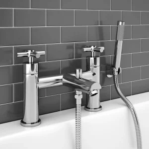 Pablo Modern Bath Shower Mixer with Shower Kit   Chrome