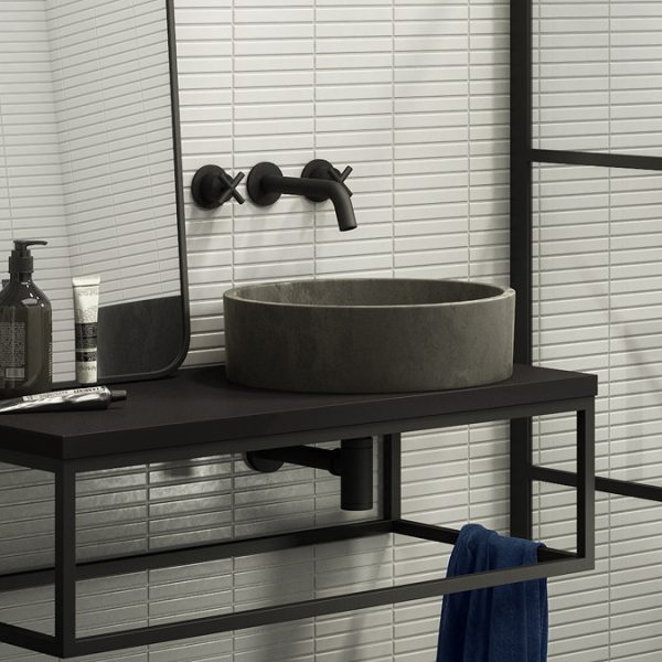 Pablo Matt Black Crosshead 3TH Basin Mixer Tap - Image 3