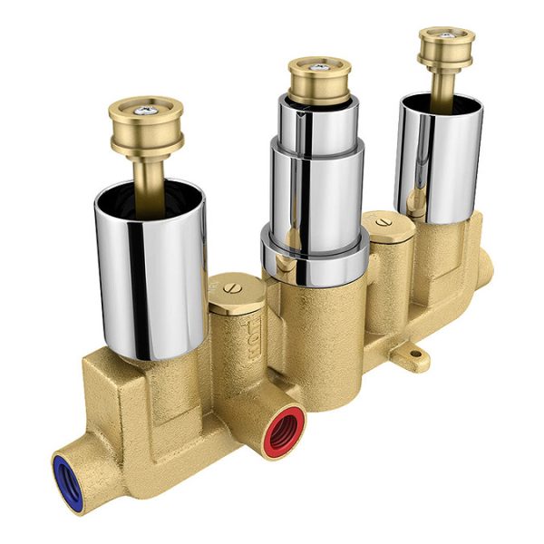 Pablo Concealed Thermostatic Valve with Fixed Shower Head & 6 Body Jets - Image 4