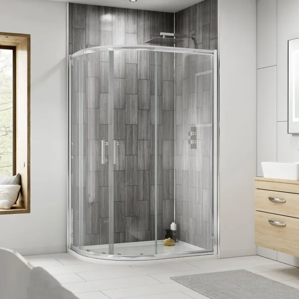 Pacific LH Offset Quadrant Shower Enclosure inc. Tray 1200 x 800mm