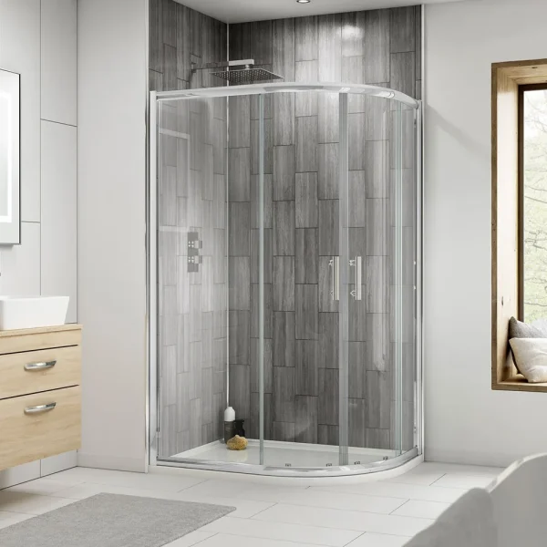 Pacific RH Offset Quadrant Shower Enclosure inc. Tray 1200 x 800mm
