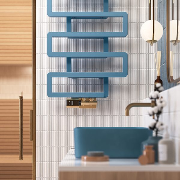 Terma Bookie Pastel Blue Heated Towel Rail 1155 x 500mm - Image 4