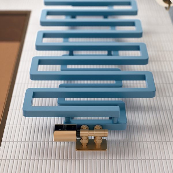Terma Bookie Pastel Blue Heated Towel Rail 1155 x 500mm - Image 5