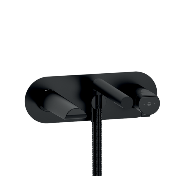 Riobel Parabola Wall Mounted Bath Shower Mixer   Black