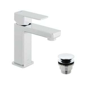Vado Phase Smooth Bodied Mono Basin Mixer with Ecoturn Technology + Universal Basin Waste