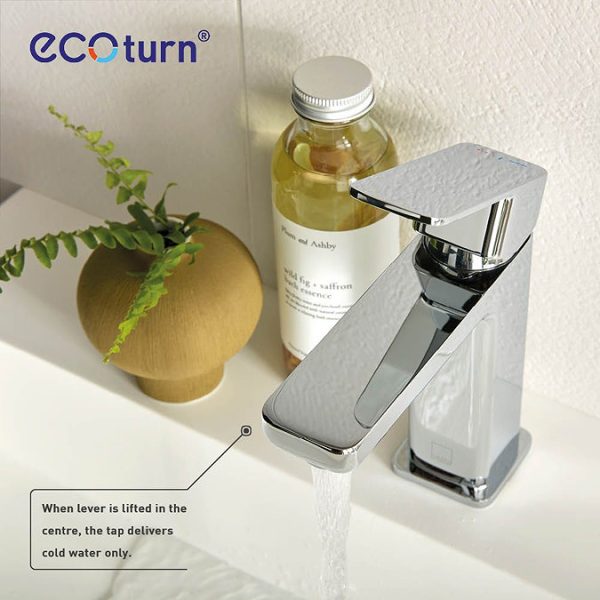 Vado Phase Smooth Bodied Mono Basin Mixer with Ecoturn Technology + Universal Basin Waste - Image 4