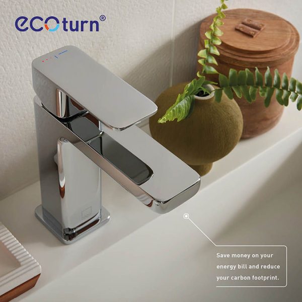 Vado Phase Smooth Bodied Mono Basin Mixer with Ecoturn Technology + Universal Basin Waste - Image 2