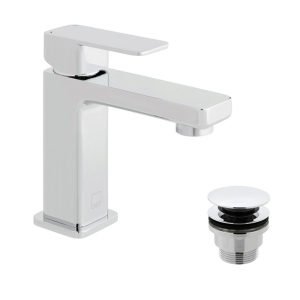 Vado Phase Smooth Bodied Mini Mono Basin Mixer + Universal Basin Waste