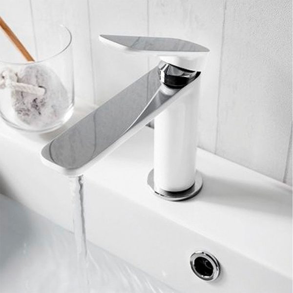 Crosswater Pier Monobloc Basin Mixer   White - Image 2