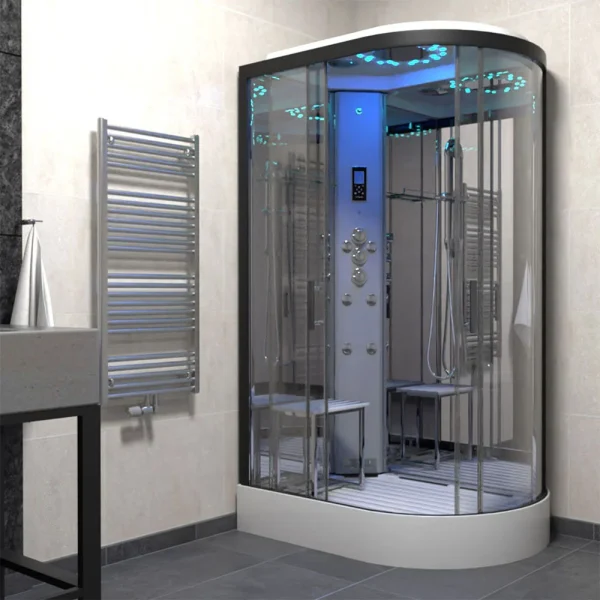 Insignia Platinum 1100 x 700mm Steam Shower Black Frame (3rd Generation)