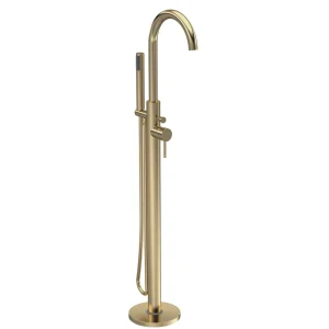 Hudson Reed Tec Single Lever Mono Free standing Bath Shower Mixer   Brushed Brass