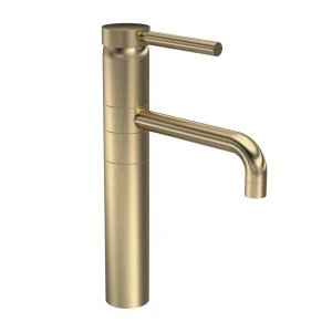 Hudson Reed Tec Single Lever High Rise Mixer with Swivel Spout   Brushed Brass