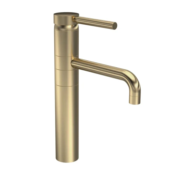 Hudson Reed Tec Single Lever High Rise Mixer with Swivel Spout   Brushed Brass