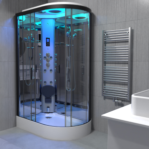 Insignia Premium 1100 x 700mm Steam Shower Black Frame