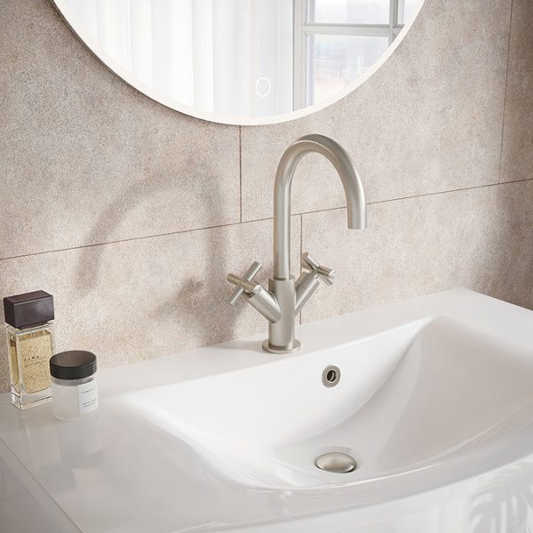 Crosswater MPRO Crosshead Brushed Stainless Steel Mono Basin Mixer - Image 2