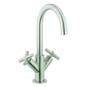 Crosswater MPRO Crosshead Brushed Stainless Steel Mono Basin Mixer