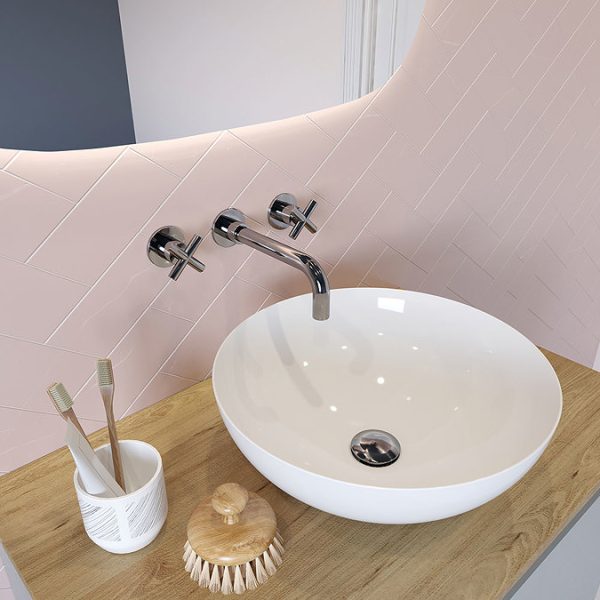 Crosswater MPRO Crosshead Chrome Wall Mounted 3 Hole Set Basin Mixer - Image 2
