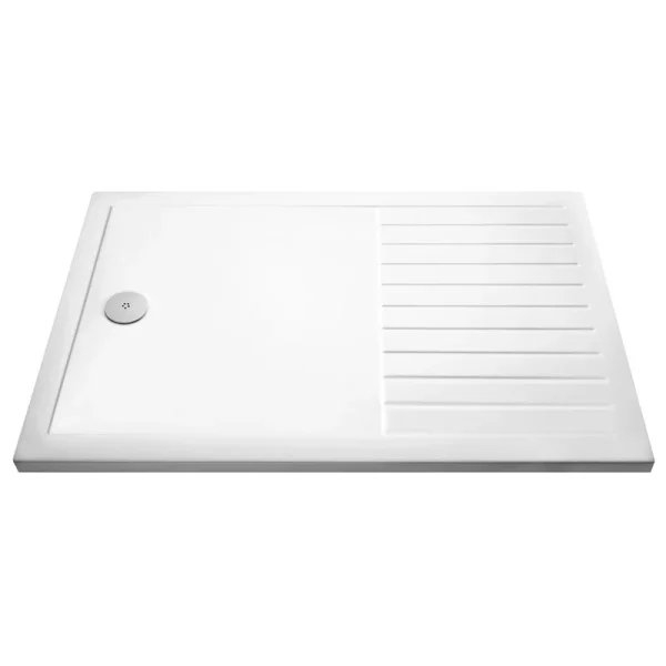 Hudson Reed Rectangular 40mm ABS Capped Acrylic Walk In Shower Tray with Drying Area