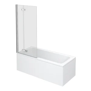 Nuie Square Hinged with Fixed Panel Screen Linton Shower Bath