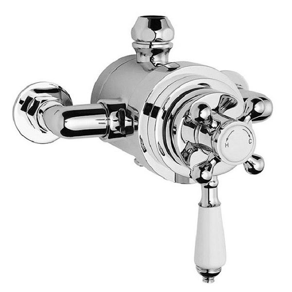 Nuie Traditional Luxury Rigid Riser Kit with Diverter & Dual Exposed Shower Valve - Image 2