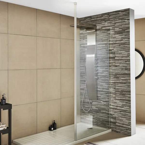 Nuie Wetroom Screen + Ceiling Post
