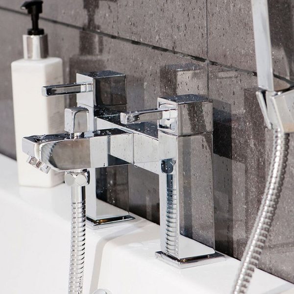 Prime Modern Basin and Bath Shower Mixer Taps Pack   Chrome - Image 4