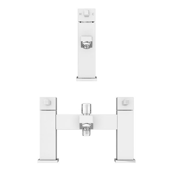 Prime Modern Basin and Bath Shower Mixer Taps Pack   Chrome - Image 7