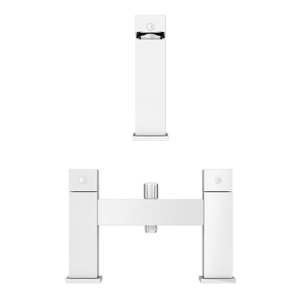 Prime Modern Basin and Bath Shower Mixer Taps Pack   Chrome - Image 2