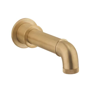 Crosswater MPRO Industrial Wall Mounted Bath Spout   Unlacquered Brushed Brass