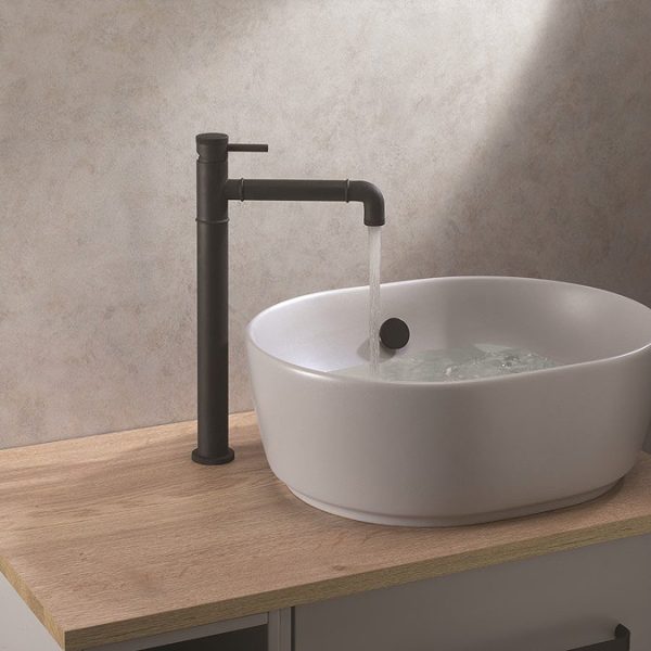 Crosswater MPRO Industrial Tall Monobloc Basin Mixer   Carbon Black - Image 2
