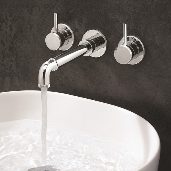 Crosswater MPRO Industrial Wall Mounted 3 Hole Set Basin Mixer   Chrome - Image 2